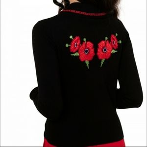 Voodoo Vixen Prue Poppy Embroidered Sweater Small